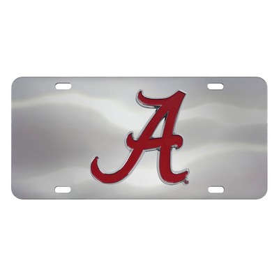 Fan Mats  LLC Alabama Crimson Tide Diecast License Plate Stainless Steel