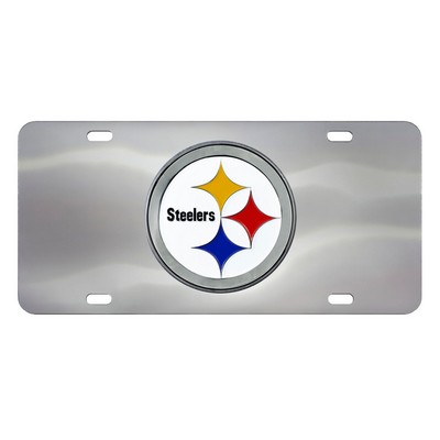 Fan Mats  LLC Pittsburgh Steelers Diecast License Plate Stainless Steel