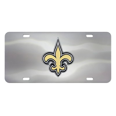 Fan Mats  LLC New Orleans Saints 3D Stainless Steel License Plate Stainless Steel