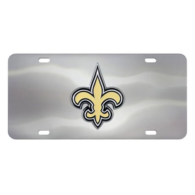 Fan Mats  LLC New Orleans Saints Diecast License Plate Stainless Steel