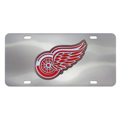Fan Mats  LLC Detroit Red Wings 3D Stainless Steel License Plate Stainless Steel