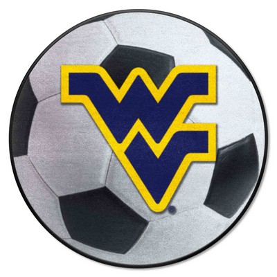 Fan Mats  LLC West Virginia Mountaineers Soccer Ball Mat White