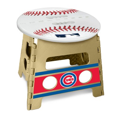 Fan Mats  LLC Chicago Cubs Folding Step Stool - 13in. Rise Gray