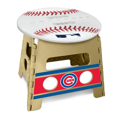 Fan Mats  LLC Chicago Cubs Folding Step Stool Gray