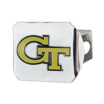 Fan Mats  LLC Georgia Tech Yellow Jackets Hitch Cover - 3D Color Emblem Chrome