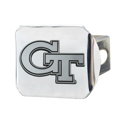Fan Mats  LLC Georgia Tech Yellow Jackets Hitch Cover Chrome Chrome