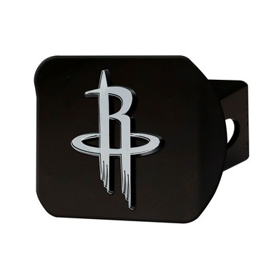 Fan Mats  LLC Houston Rockets Black Metal Hitch Cover with Metal Chrome 3D Emblem Black