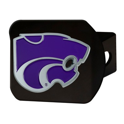 Fan Mats  LLC Kansas State Wildcats Black Metal Hitch Cover - 3D Color Emblem Purple