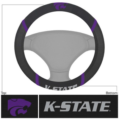 Fan Mats  LLC Kansas State Wildcats Steering Wheel Cover Black