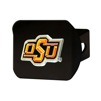 Fan Mats  LLC Oklahoma State Cowboys Black Metal Hitch Cover - 3D Color Emblem Orange