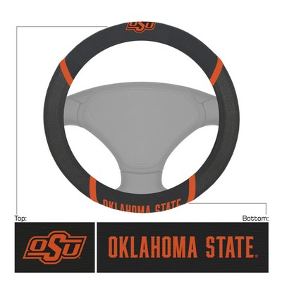 Fan Mats  LLC Oklahoma State Cowboys Embroidered Steering Wheel Cover Black