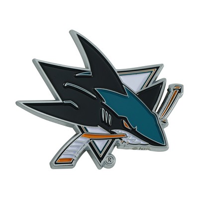 Fan Mats  LLC San Jose Sharks 3D Color Metal Emblem Teal