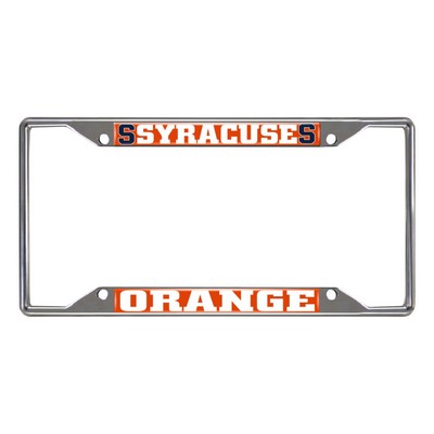 Fan Mats  LLC Syracuse Orange Chrome Metal License Plate Frame, 6.25in x 12.25in Orange