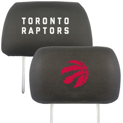 Fan Mats  LLC Toronto Raptors Embroidered Head Rest Cover Set - 2 Pieces Black