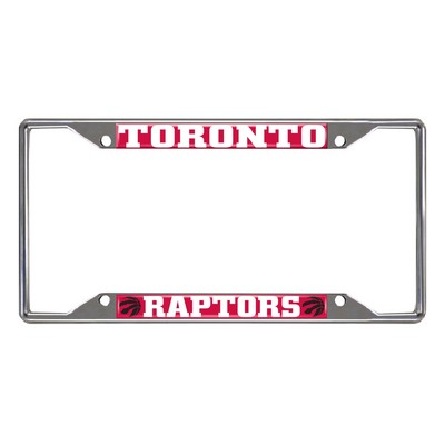 Fan Mats  LLC Toronto Raptors Chrome Metal License Plate Frame, 6.25in x 12.25in Red