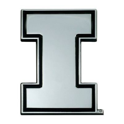 Fan Mats  LLC Illinois Illini Chrome Emblem Chrome