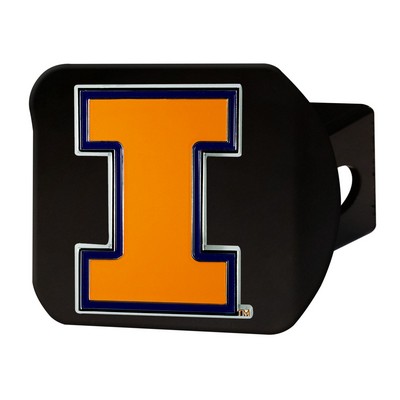 Fan Mats  LLC Illinois Illini Color Hitch Cover Black Orange