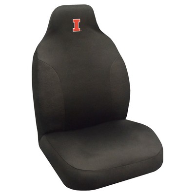 Fan Mats  LLC Illinois Illini Embroidered Seat Cover Black