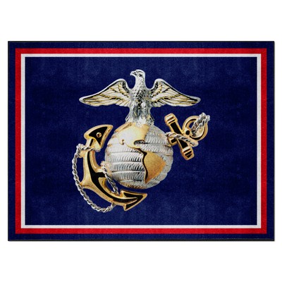 Fan Mats  LLC U.S. Marines 8ft. x 10 ft. Plush Area Rug Navy