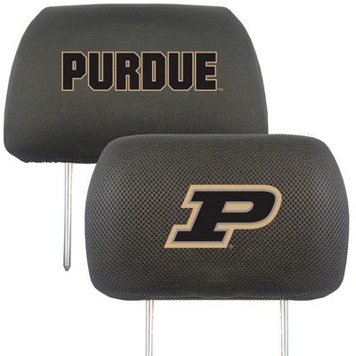 Fan Mats  LLC Purdue Boilermakers Embroidered Head Rest Cover Set - 2 Pieces Black
