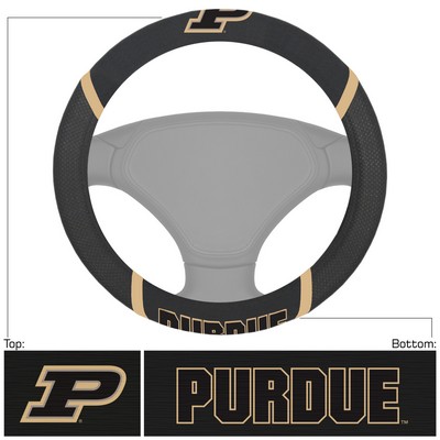 Fan Mats  LLC Purdue Boilermakers Embroidered Steering Wheel Cover Black