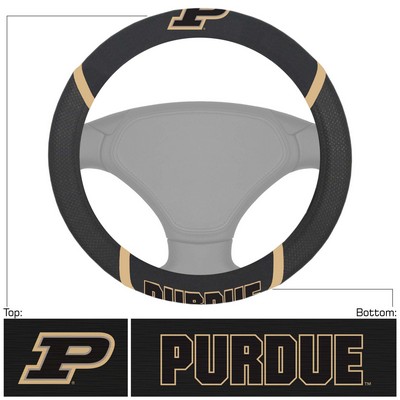 Fan Mats  LLC Purdue Boilermakers Steering Wheel Cover Black