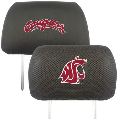 Fan Mats  LLC Washington State Cougars Embroidered Head Rest Cover Set - 2 Pieces Black