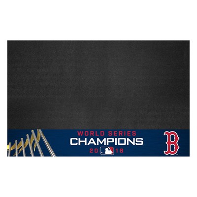 Fan Mats  LLC Boston Red Sox 2018 World Series Champions Vinyl Grill Mat - 26in. x 42in. Navy