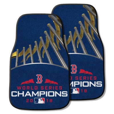 Fan Mats  LLC Boston Red Sox 2018 World Series Champions Front Carpet Car Mat Set - 2 Pieces Navy