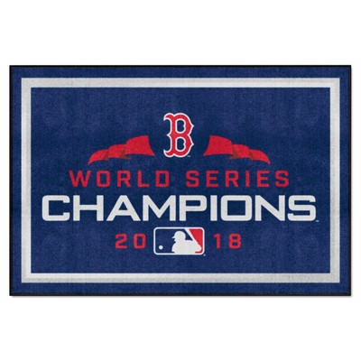 Fan Mats  LLC Boston Red Sox 2018 World Series Champions 5ft. x 8 ft. Plush Area Rug Navy