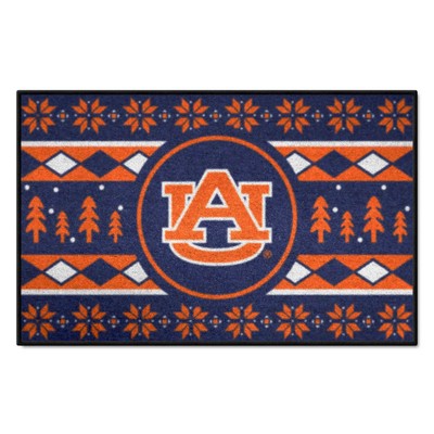 Fan Mats  LLC Auburn Tigers Holiday Sweater Starter Mat Accent Rug - 19in. x 30in. Navy