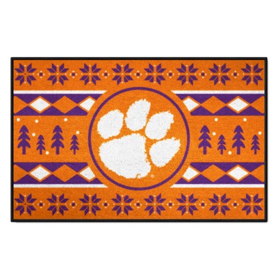 Fan Mats  LLC Clemson Tigers Holiday Sweater Starter Mat Accent Rug - 19in. x 30in. Orange
