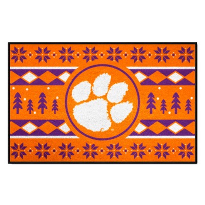 Fan Mats  LLC Clemson Tigers Starter Mat Holiday Sweater Orange