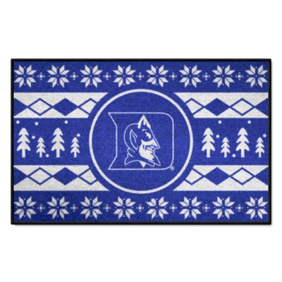 Fan Mats  LLC Duke Blue Devils Starter Mat Holiday Sweater Blue