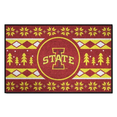 Fan Mats  LLC Iowa State Cyclones Holiday Sweater Starter Mat Accent Rug - 19in. x 30in. Red