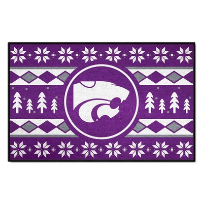 Fan Mats  LLC Kansas State Wildcats Starter Mat Holiday Sweater Purple