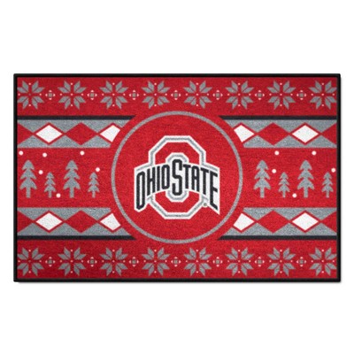 Fan Mats  LLC Ohio State Buckeyes Starter Mat Holiday Sweater Red