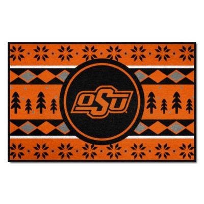Fan Mats  LLC Oklahoma State Cowboys Holiday Sweater Starter Mat Accent Rug - 19in. x 30in. Orange
