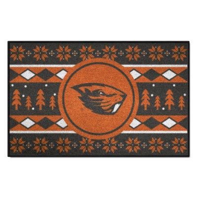 Fan Mats  LLC Oregon State Beavers Holiday Sweater Starter Mat Accent Rug - 19in. x 30in. Brown