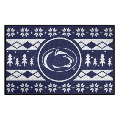 Fan Mats  LLC Penn State Nittany Lions Holiday Sweater Starter Mat Accent Rug - 19in. x 30in. Navy