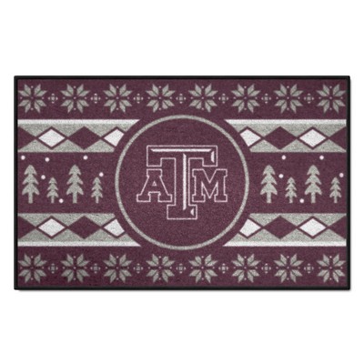 Fan Mats  LLC Texas A&M Aggies Holiday Sweater Starter Mat Accent Rug - 19in. x 30in. Maroon