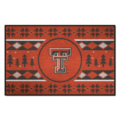 Fan Mats  LLC Texas Tech Red Raiders Holiday Sweater Starter Mat Accent Rug - 19in. x 30in. Red