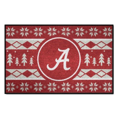 Fan Mats  LLC Alabama Crimson Tide Starter Mat Holiday Sweater Maroon