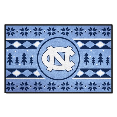 Fan Mats  LLC North Carolina Tar Heels Holiday Sweater Starter Mat Accent Rug - 19in. x 30in. Blue