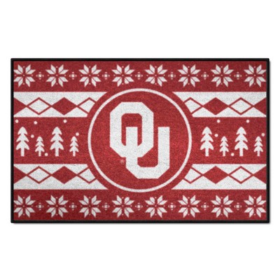 Fan Mats  LLC Oklahoma Sooners Starter Mat Holiday Sweater Crimson