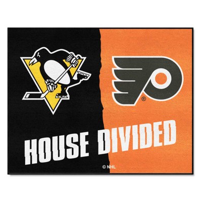 Fan Mats  LLC House Divided Penguins / Flyers House Divided Mat Multi