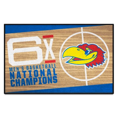 Fan Mats  LLC Kansas Jayhawks Starter Mat Dynasty Tan