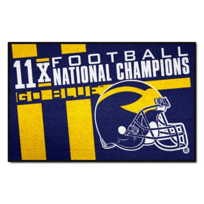 Fan Mats  LLC Michigan Wolverines Starter Mat Dynasty Blue