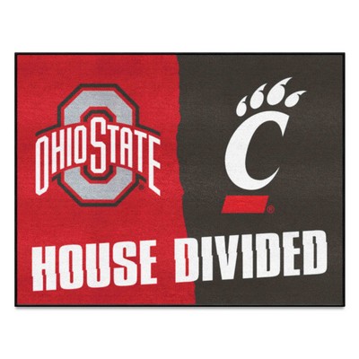 Fan Mats  LLC House Divided Ohio State / Cincinnati House Divided Mat Multi