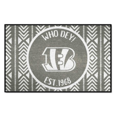 Fan Mats  LLC Cincinnati Bengals Southern Style Starter Mat Accent Rug - 19in. x 30in. Gray